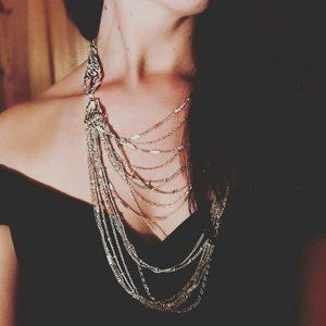 Chloe + Isabel Multi-Strand Chain Bib Necklace